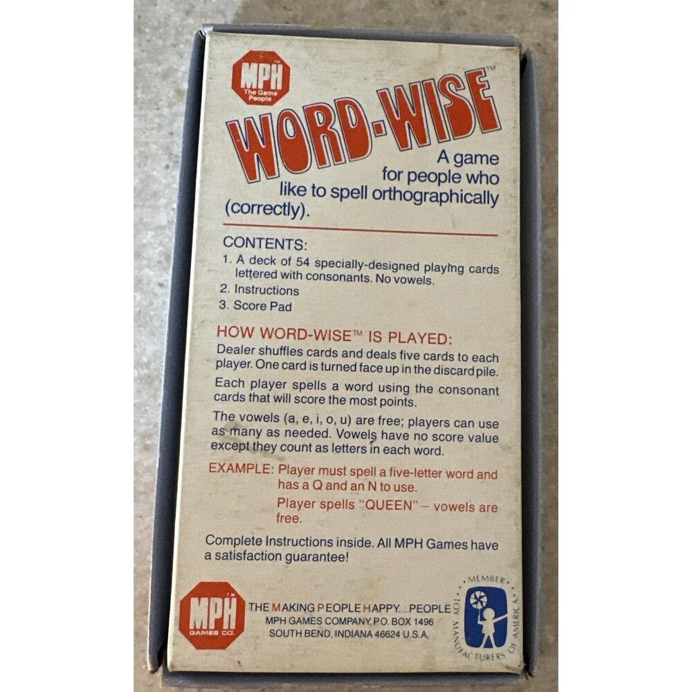 Word Wise: A New Exhilarating Game Of Words! - Unplayed 1979 Card Game Vintage